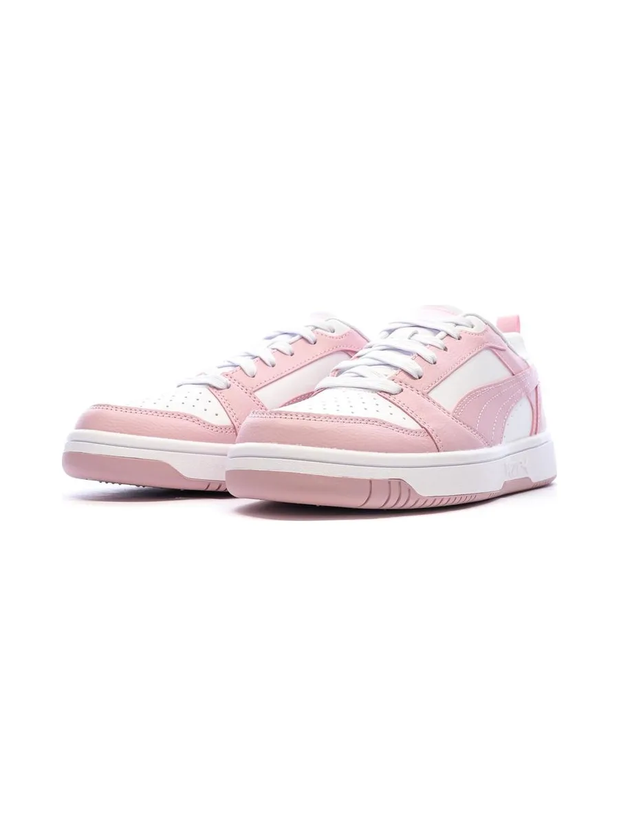 Baskets Blanc/Rose Pastel Femme Puma Rebound V6 Low 7