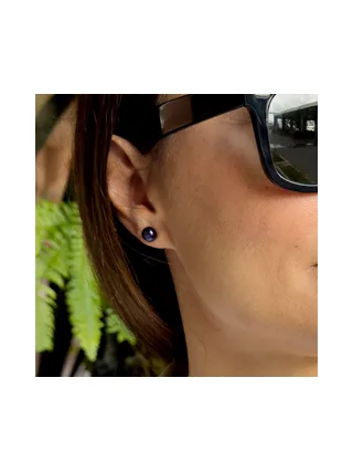 Boucles d'Oreilles Véritables Perles d'Eau Douce Bouton 7-8 mm — Or Blanc 375 Millièmes 4