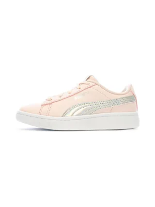 Baskets Rose/Gris pailleté Fille Puma Vikky Rainbow 1