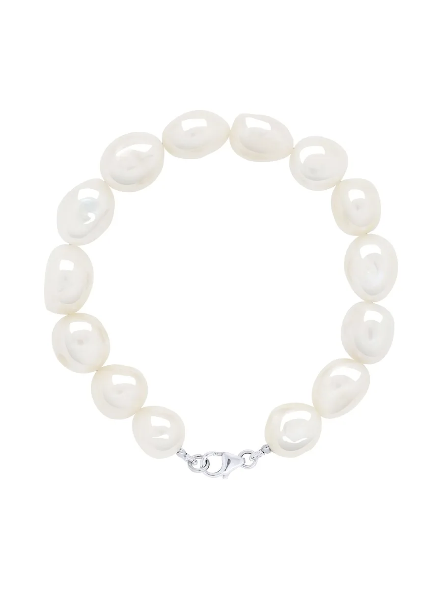 Bracelet Véritables Perles de Culture d'Eau Douce Baroques 11-12 mm — Argent 925 Millièmes — 18 cm 1