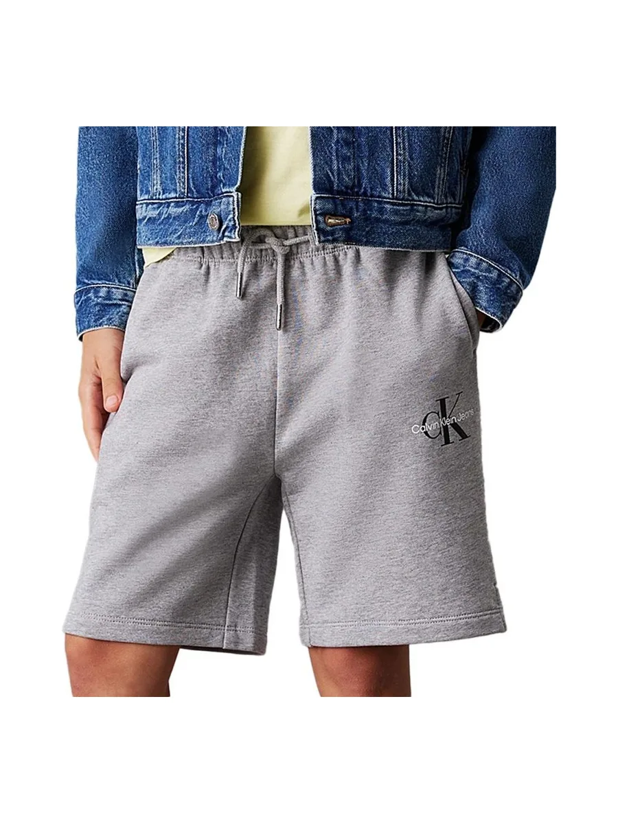 Short Gris Garçon Calvin Klein Jeans Monogram Relaxed 1