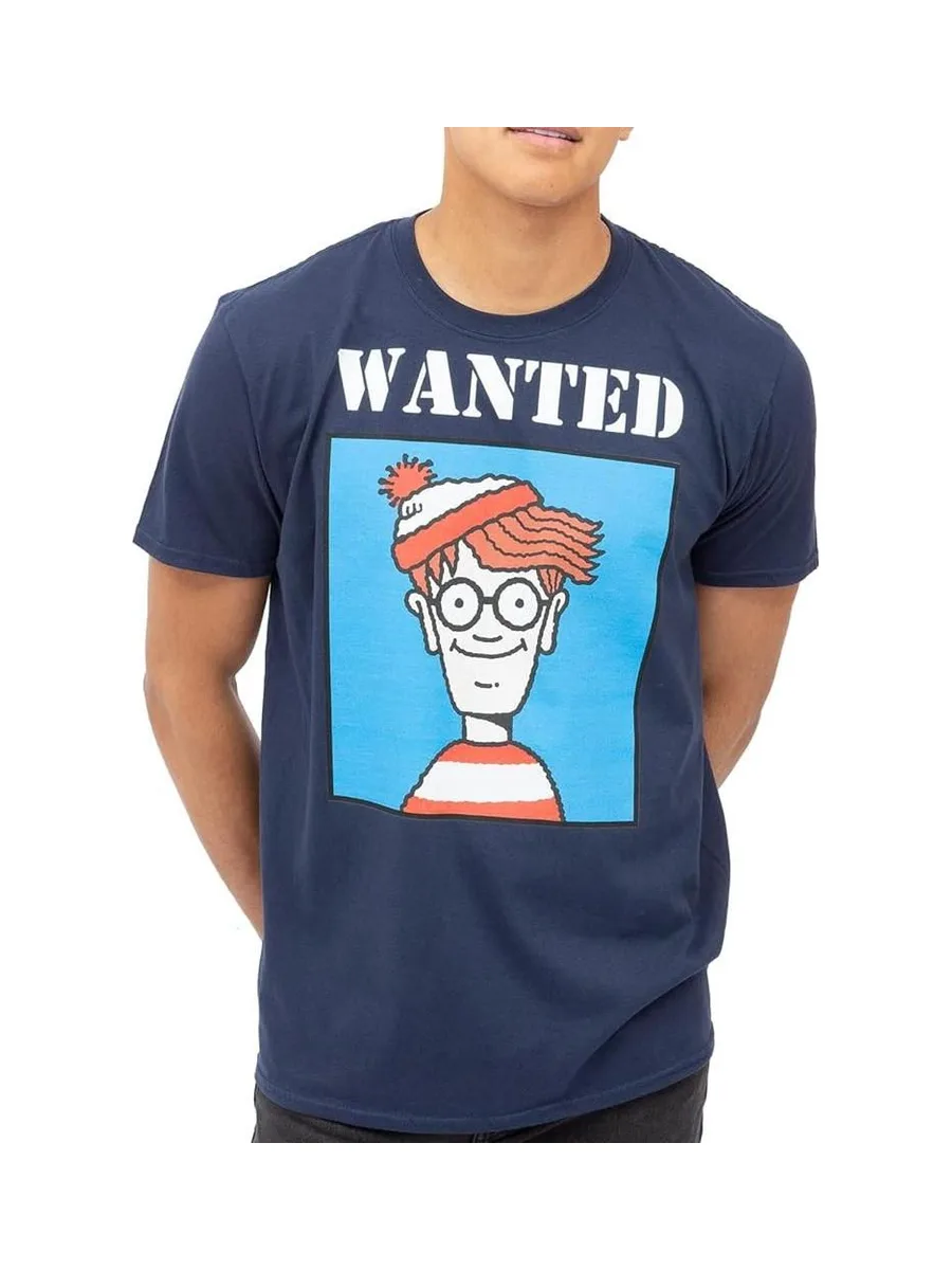 T-Shirt Marine Homme Wheres Wally Wanted 2