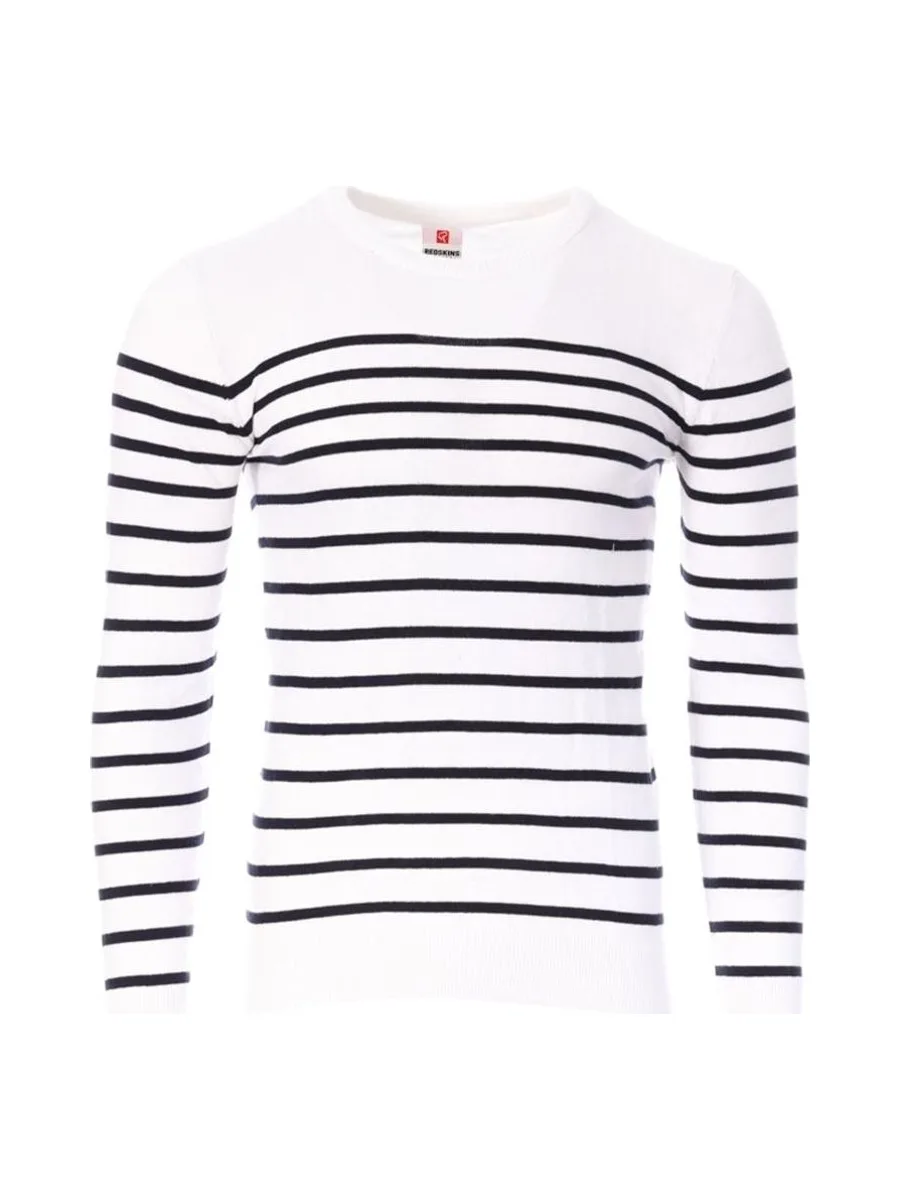 Pull Blanc/Marine Homme Redskins Marin 2