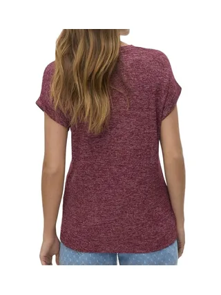 T-Shirt Rouge Chiné Femme Vero Moda Brianna 10291353 2