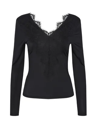 T-Shirt Noir Femme Pieces Pcilu 2