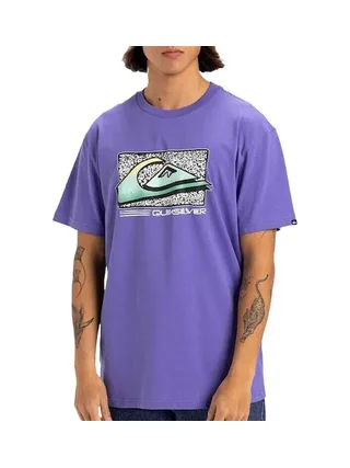T-shirt Violet Homme Quiksilver Retro Fade Yem 1
