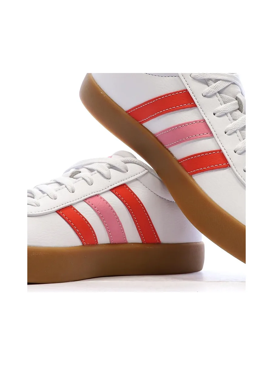 Baskets Blanc/Rose Femme Adidas Vl Court 3.0 K 8