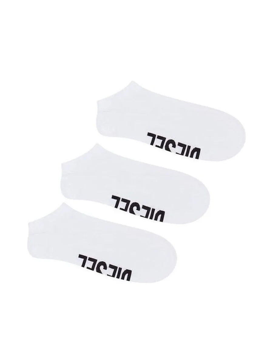 X3 Paires de Chaussettes Blanche Homme Diesel Calzino 2