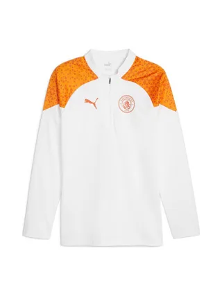 Manchester City Sweat 1/4 Blanc/Orange Homme Puma 2023/2024 1
