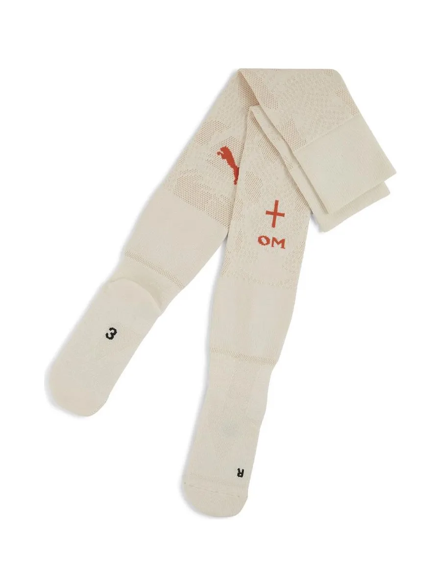 OM Paire de chaussettes de football Beige/Rouge Homme Puma Replica 2