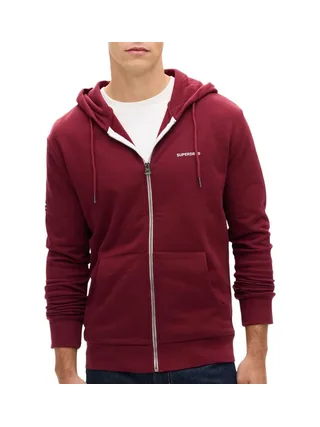 Sweat Zippé Bordeaux Homme Superdry Plain Hood 1