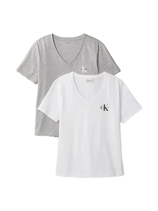 T-Shirt Gris/Blanc Femme Calvin Klein Jeans LV047C906G 1