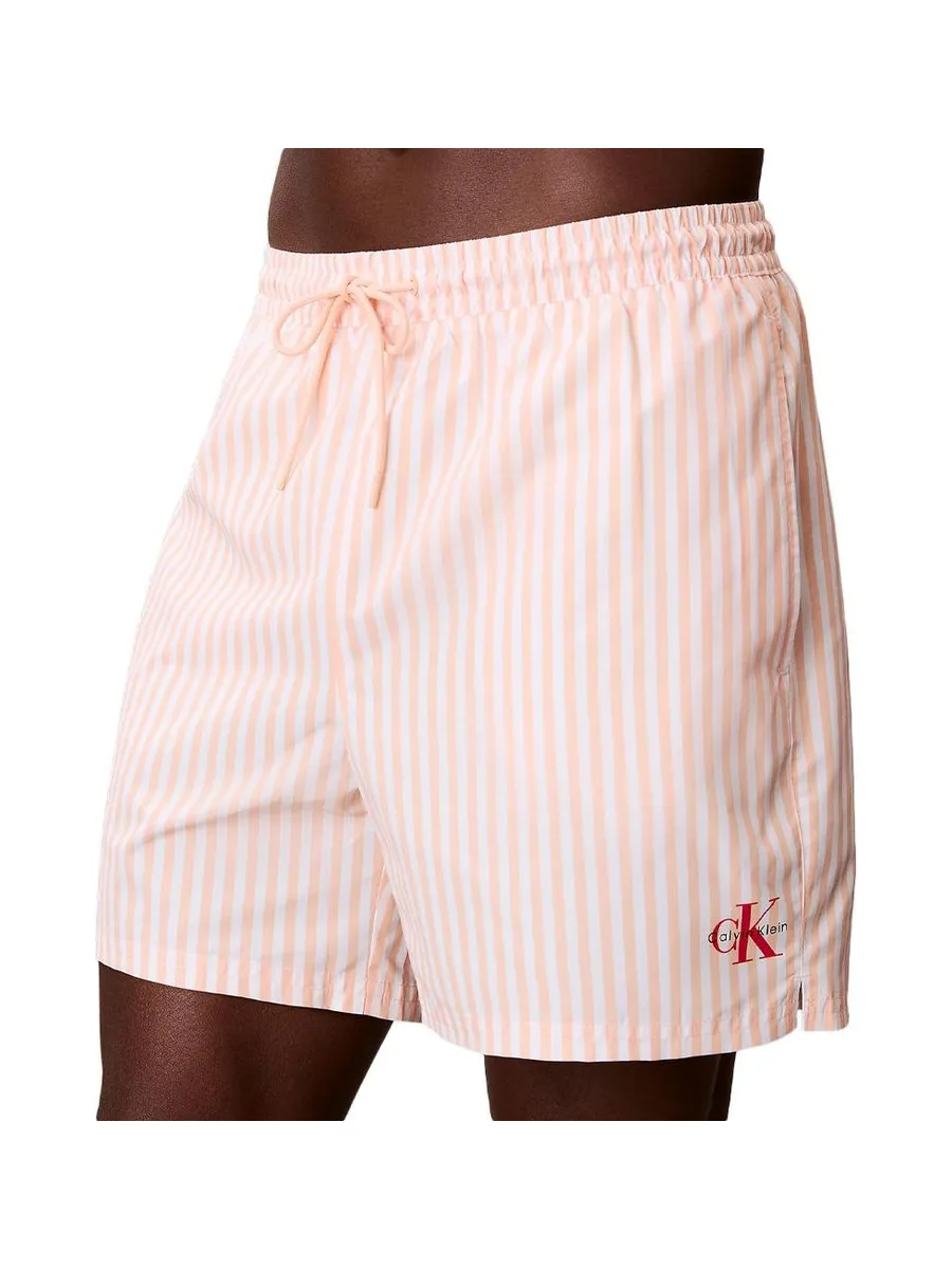 Short de bain Orange/Blanc Homme Calvin Klein Jeans Drawstring 2