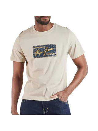 T-Shirt Beige Homme Pepe jeans Original 1