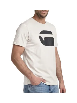 T-Shirt Beige/Noir Homme G-Star RAW Logo 1
