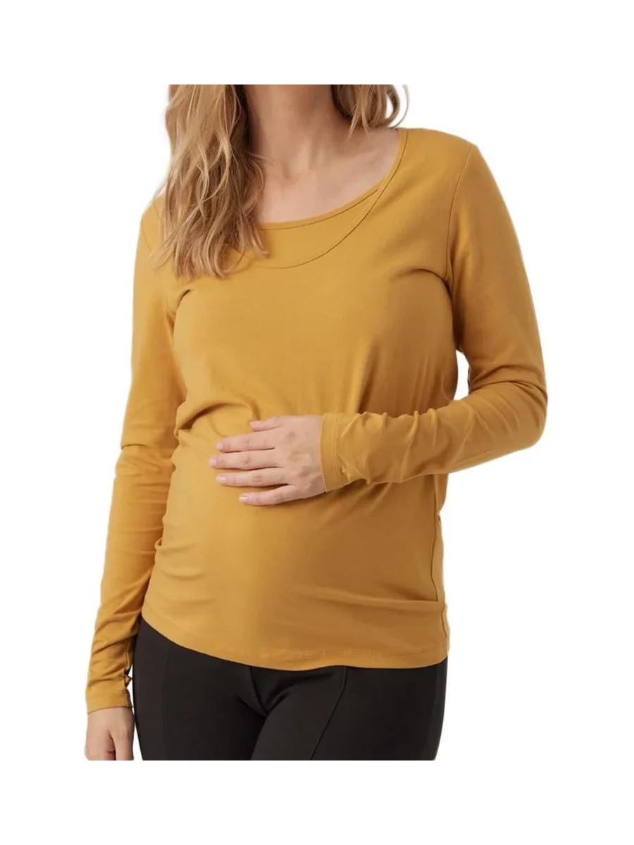 T-shirt de Grossesse Manches Longues Jaune Mamalicious Emma 2