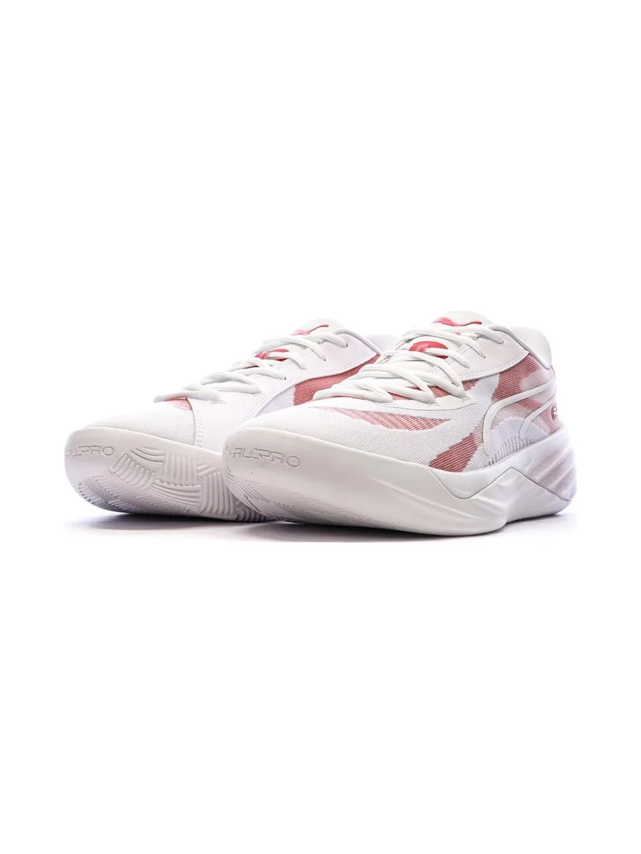 Chaussures de Basketball Blanches/Roses Homme Puma All-pro Nitro 7