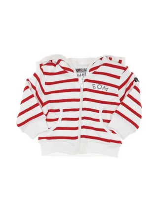 Sweat Zippé Rouge/Blanc Rayure Garçon EOM Bananova 1