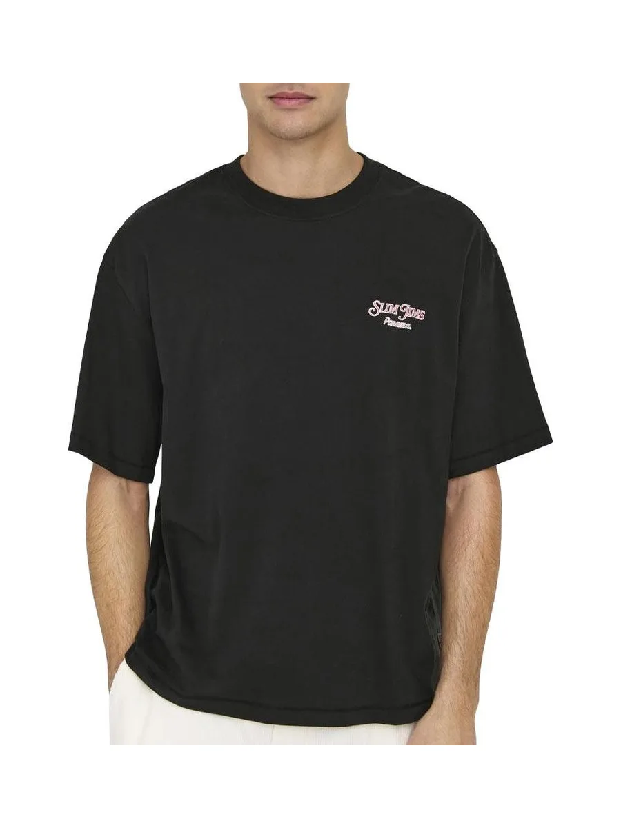 T-Shirt Noir Homme Only & Sons Malik 2