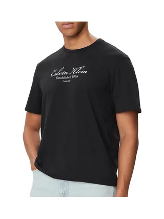 T-Shirt Noir Homme Calvin Klein Jeans Script Cal 1