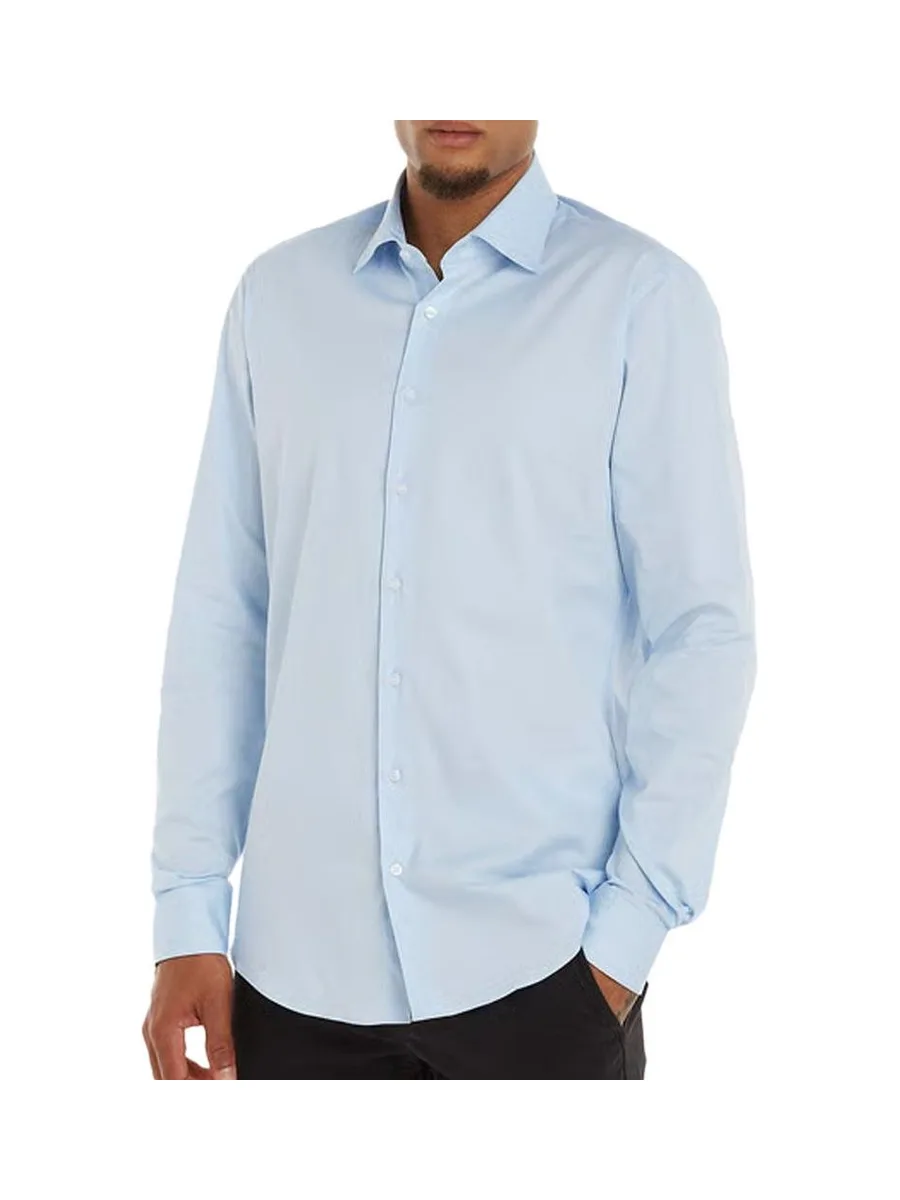 Chemise Bleu Homme Calvin Klein Jeans Poplin Stretch Regul 1