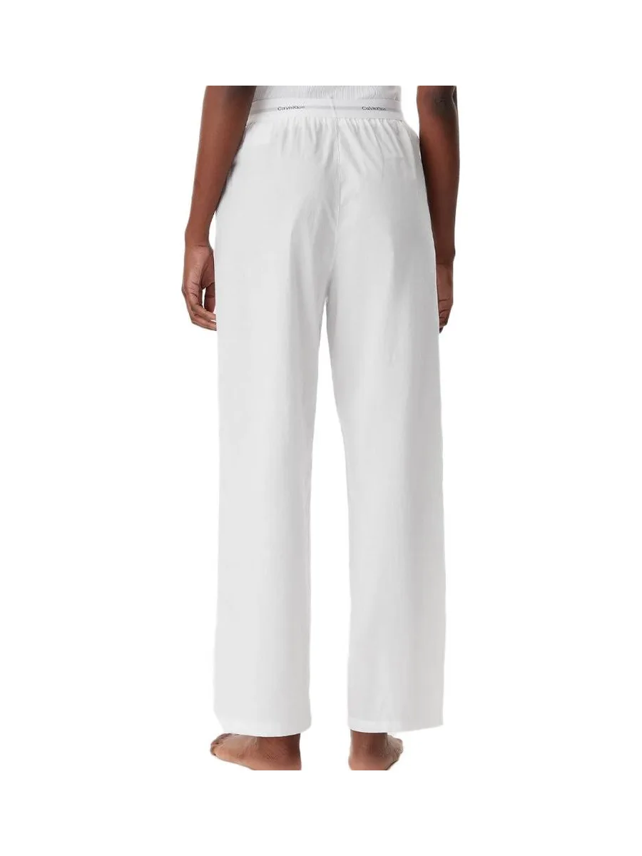Pantalon de Nuit Blanc Femme Calvin Klein Jeans Logo Poplin 3