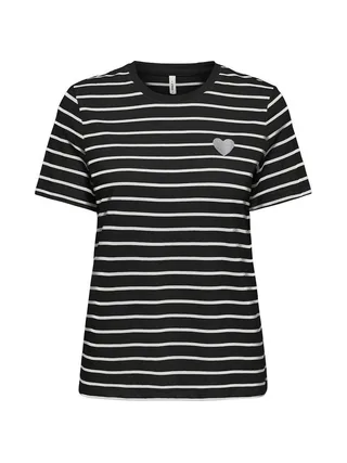 T-shirt à rayures Noir/Blanc Femme Only Liva 1