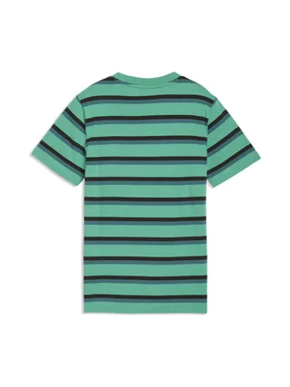 T-Shirt Vert/gris Garçon Puma Ess Elevated Striped 2