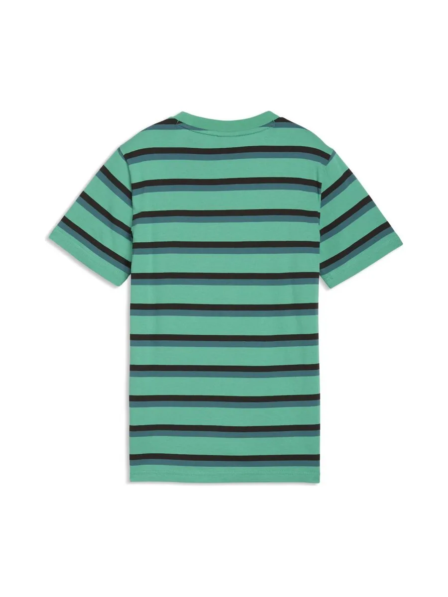 T-Shirt Vert/gris Garçon Puma Ess Elevated Striped 3