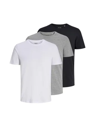 x3 T-Shirts Blanc/Gris/Noir Homme Jack & Jones Underwear 1