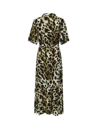 Robe Imprimé Léopard Marron/Écru Femme Starsezen Life 2/4 2