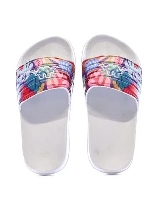 Claquettes Blanches à fleurs Fille Kappa Logo Sarty 2 3