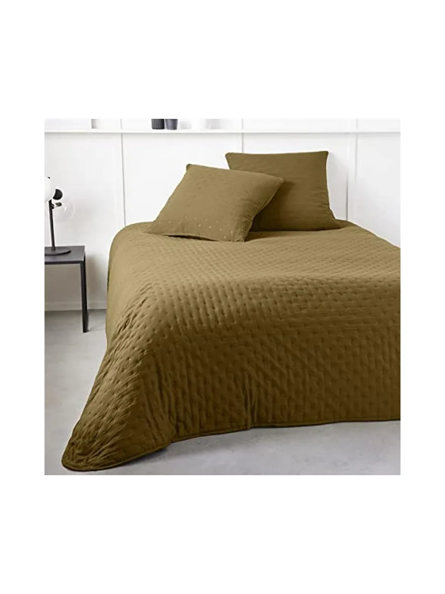 Couvre lit Ocre + 2 Taies D'oreiller Today 240x220cm 2