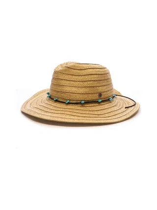 Chapeau de soleil en paille à large bord Via Lorenzo Fedora 1