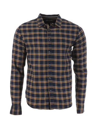 Chemise à Carreaux Marine/Jaune Homme RMS26 1