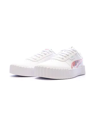 Baskets Blanche/Rose/Bleu Fille Puma Carina 6