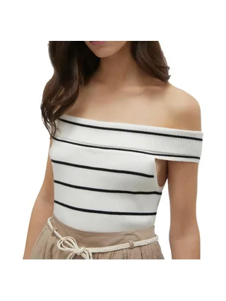 Top Blanc Femme Vero Moda Willow Off 1