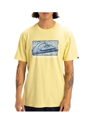T-shirt Jaune Homme Quiksilver Retro Fade Yem 1