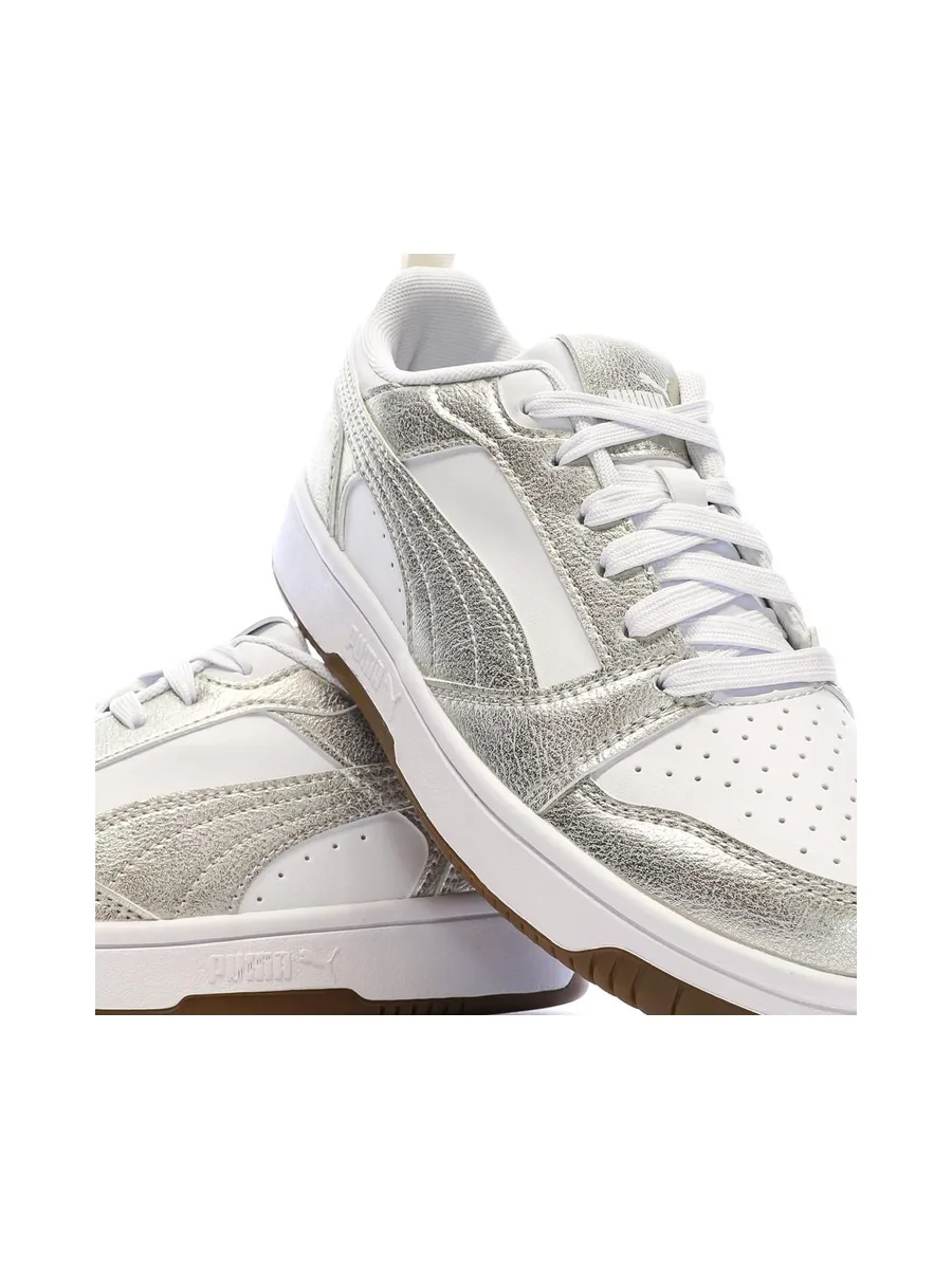 Baskets Blanc/Argent Femme Puma Rebound V6 Low Metal 8