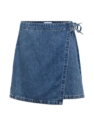 Jupe Portefeuille Denim Bleu Femme Vero Moda Wrap 3