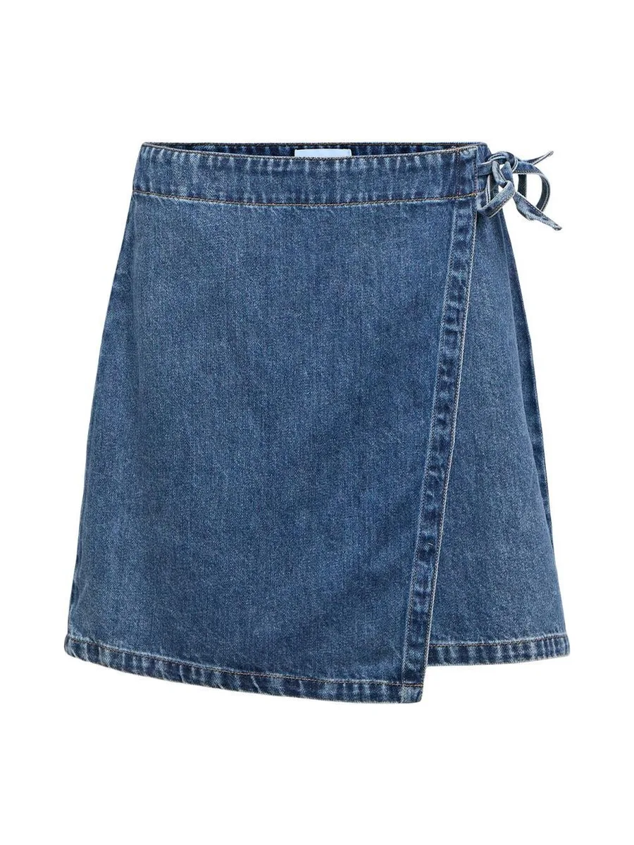 Jupe Portefeuille Denim Bleu Femme Vero Moda Wrap 4