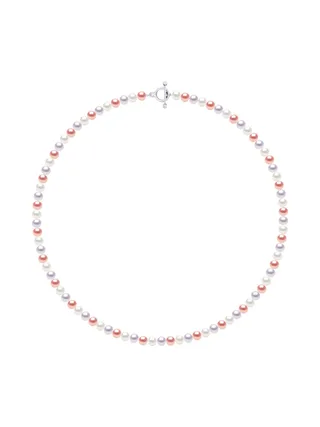 Collier Véritables Perles d'Eau Douce Semi-Rondes 6-7 mm — Argent 925 Millièmes — 55 cm 1