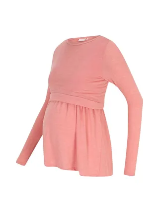 T-Shirt Manches Longues Rose Femme Mamalicious Lanabella 1