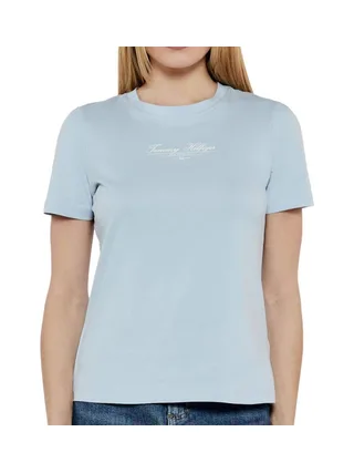 T-Shirt Bleu Femme Tommy Hilfiger Script 1