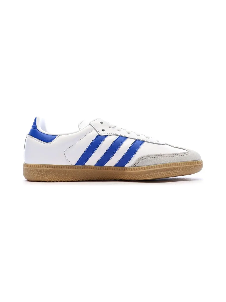 Baskets Blanches/Bleu Garçon/Fille Adidas Samba 3