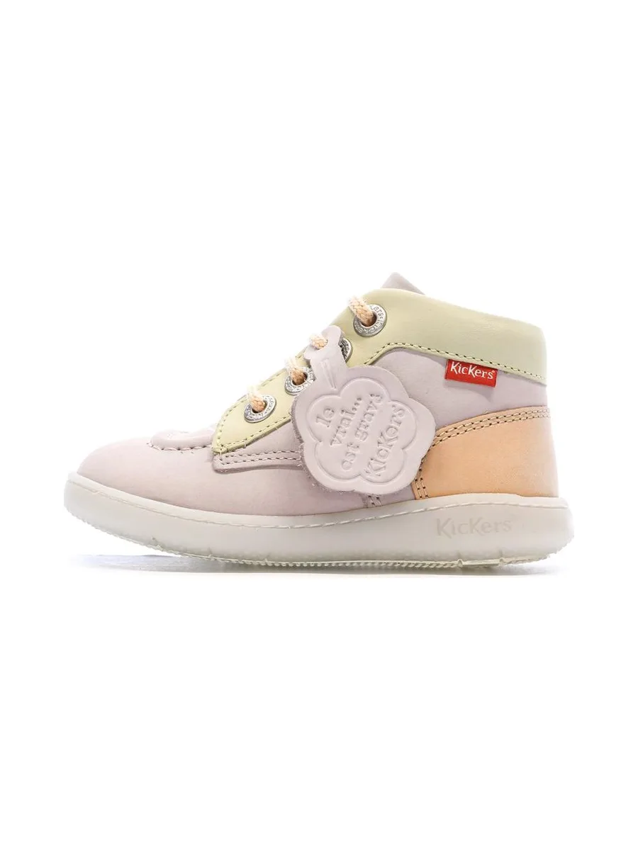 Baskets Rose Fille Kickers Kickiconic 2