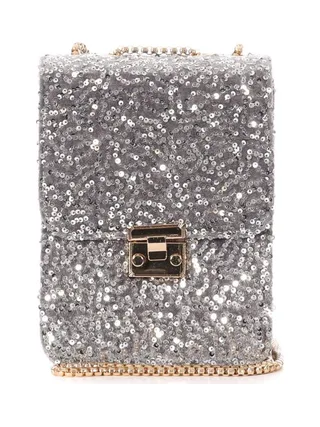 Sac Bandoulière Sequins Argenté Stella Green Telephone 1
