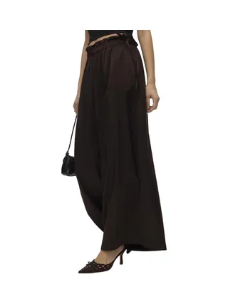 Pantalon fluide Marron Satiné Femme Vero Moda Charm 1