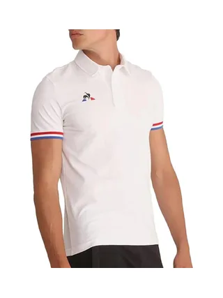 Polo Blanc Homme Le Coq Sportif Ss Presentation 1