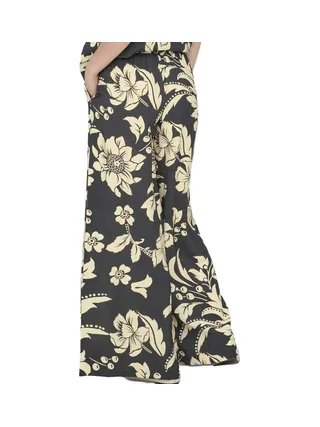 Pantalon fluide Imprimé Noir/Beige Femme JDY Life Palazzo 2